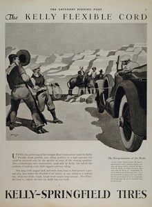 1925 Ad Kelly Springfield Tire Grand Canyon Burro Lasso - ORIGINAL TIR1