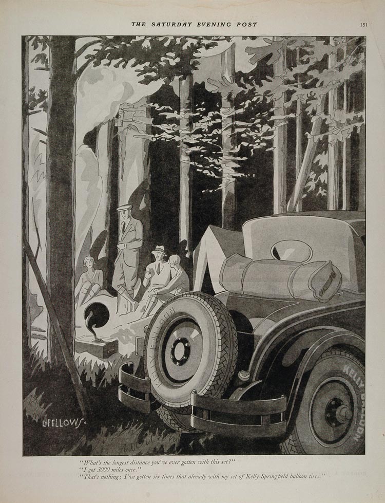 kelly tent 1926 Vintage Ad Kelly Springfield Tires Camping Tent