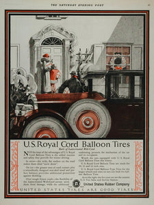 1924 Vintage Ad U.S. Royal Cord Balloon Car Tire Winter - ORIGINAL TIR1