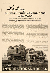1937 Ad International Harvester Trucks Chicago Illinois - ORIGINAL TK1