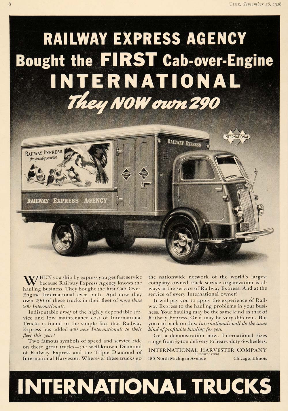1938 Ad International Cab-Over-Engine Trucks Railway - ORIGINAL ADVERTISING TK1