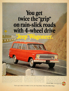 1966 Ad Kaiser Jeep Wagoneer 4 Wheel Drive V8 V6 H.P. - ORIGINAL ADVERTISING TK1