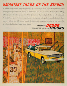 1960 Ad Dodge Pickup Trucks Sweptline Model Baseball - ORIGINAL ADVERTISING TK1