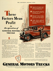 1929 Ad General Motors Truck Profit-Earning Performance - ORIGINAL TK1