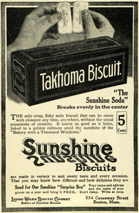 1913 Ad Sunshine Soda Cracker Takhoma Biscuit Loose Wiles 534 Causeway St TLW2