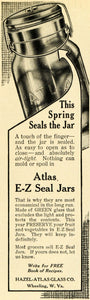 1913 Ad Hazel Atlas Green Glass EZ Seal Jars Canning Food Preservation TLW2