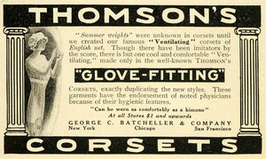 1913 Ad George C. Batcheller Thomson Glove Fitting Corsets Victorian TLW2