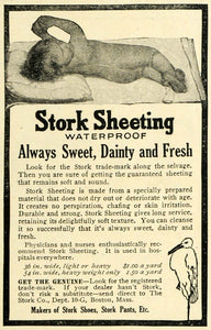 1915 Ad Stork Baby Products Waterproof Sheeting Bedding Sheets Pricing TLW2