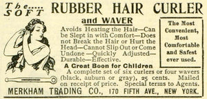 1901 Ad Merkham Trading Rubber Hair Curlers Perming Perm Wave Pricing New TLW2