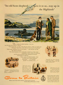 1949 Ad Britain Travel Scotland Highlands Heather Man - ORIGINAL ADVERTISING TM1