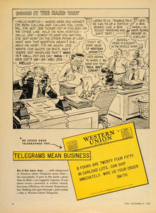 1949 Ad Western Union Telegram Cartoon Business Office - ORIGINAL TM1