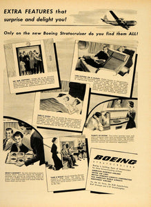 1949 Ad Boeing Stratocruiser Plane Stewardess Interior - ORIGINAL TM1