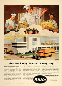 1946 Ad White Trucks Bakery Delivery Bread Loaf Baker - ORIGINAL ADVERTISING TM1