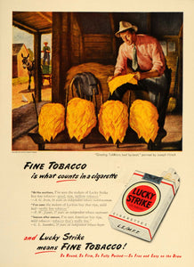 1947 Ad Lucky Strike Cigarettes Tobacco Joseph Hirsch Art- ORIGINAL TM1