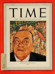 1946 Cover TIME Mayor Houde Montreal Ernest H. Baker - ORIGINAL TM1