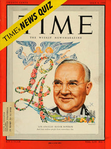 1949 Cover TIME LA Mayor Fletcher Bowron Artzybasheff - ORIGINAL TM1