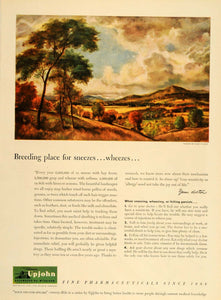 1947 Ad Upjohn Company Allergy Medicines Dean Fausett - ORIGINAL ADVERTISING TM1