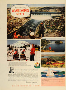 1946 Ad Washington State Travel Grand Coulee Dam Parks - ORIGINAL TM1