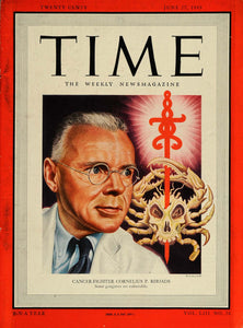 1949 Cover TIME Cornelius P. Rhoads Cancer Artzybasheff - ORIGINAL TM1