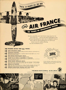 1947 Ad French National Airlines Air France Comet Plane - ORIGINAL TM1