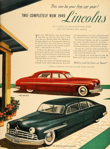 1948 Ad Red Lincoln Green Cosmopolitan Car Automobile - ORIGINAL ADVERTISING TM1