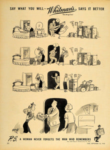 1948 Ad Whitman's Chocolates College Girl Roland Coe - ORIGINAL ADVERTISING TM1