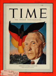 1949 TIME Cover Konrad Adenauer Germany Ernest H. Baker - ORIGINAL TM1