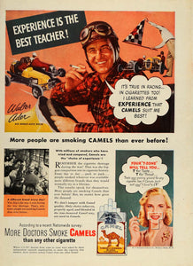 1947 Ad Camel Cigarettes Walter Ader Midget Auto Racer - ORIGINAL TM1