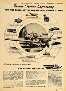 1946 Ad Bendix Engineering Airplane Car Train Products - ORIGINAL TM1