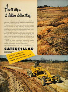 1949 Ad Caterpillar Diesel Motor Grader Soil Erosion - ORIGINAL ADVERTISING TM1