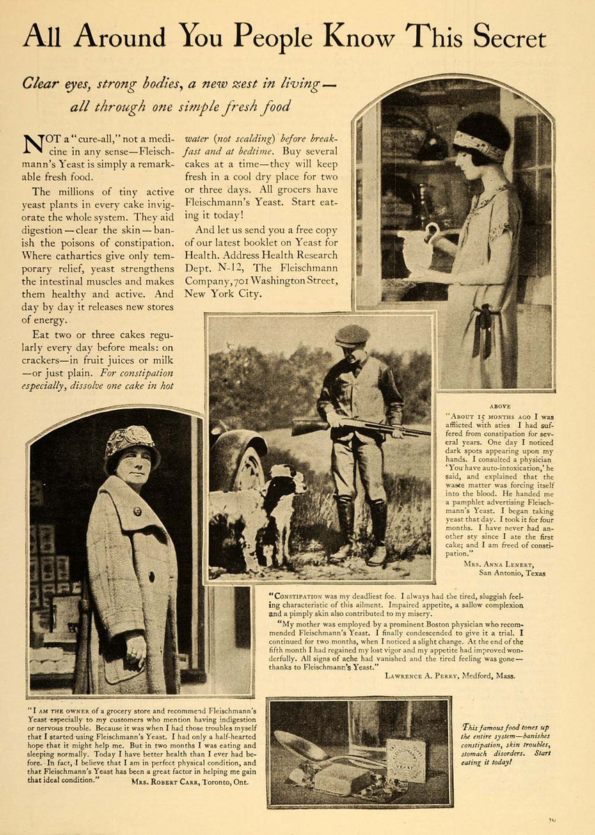 1925 Vintage Ad Fleischmann's Yeast Cakes Health Food - ORIGINAL ADVER ...