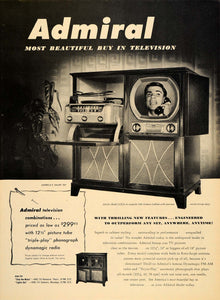 1950 Ad Admiral Television Chicago Phonograph Radio - ORIGINAL ADVERTISING TM3