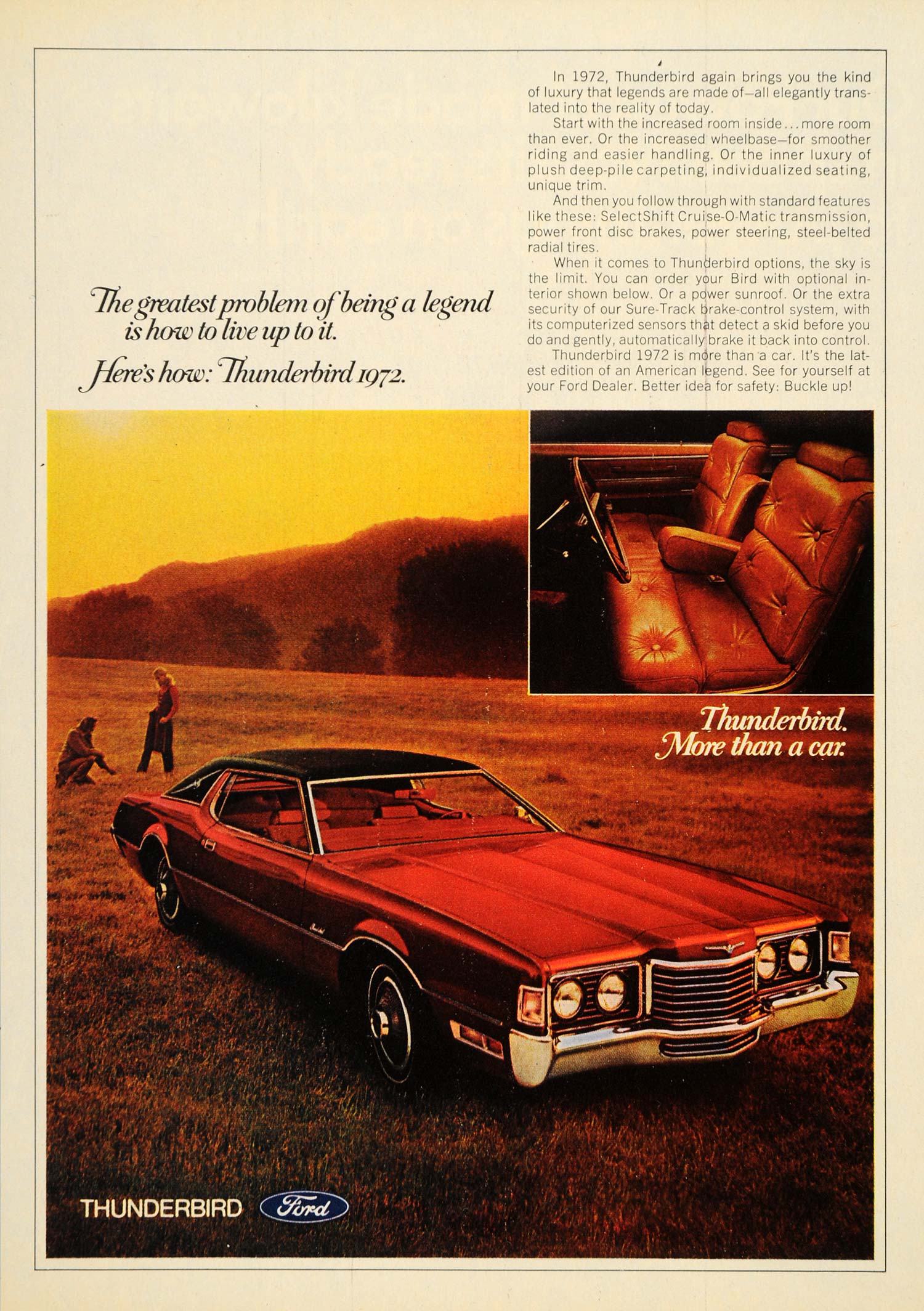 1971 Ad '72 Ford Thunderbird Steel-Belted Radial Tires - ORIGINAL TM3