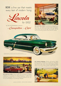 1952 Ad Lincoln Cosmopolitan Capri Aviation Hydra-Matic - ORIGINAL TM3