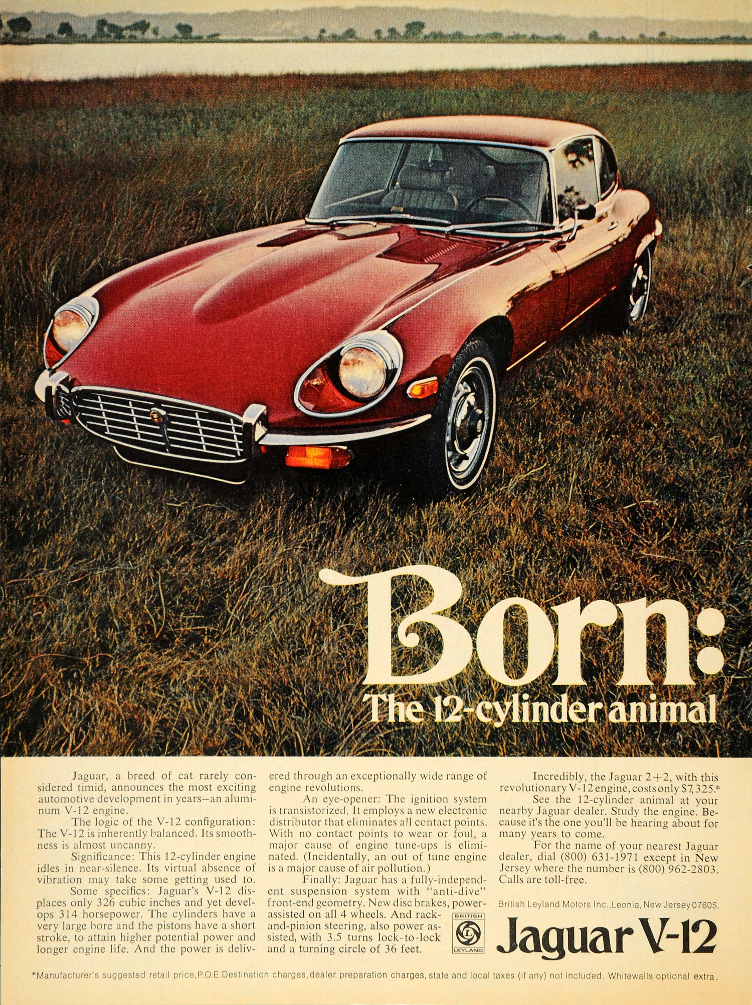1971 Ad Jaguar V12 Engine British Leyland Motors - ORIGINAL ADVERTISING TM3