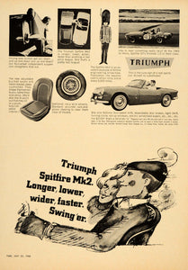 1966 Ad Triumph Spitfire Mk2 Racing Swinger Bucket Seat - ORIGINAL TM3