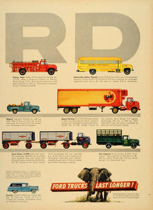 1956 Ad Ford Triple Economy Trucks Cargo Transportation - ORIGINAL TM3