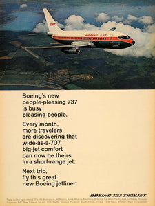 1968 Ad 737 Twinjet Boeing Jetliner Airlines Commercial - ORIGINAL TM3