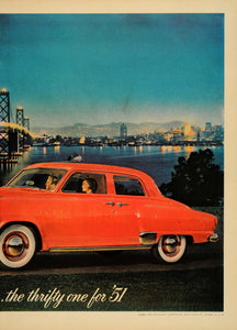 1950 Ad 1951 Studebaker Champion Oakland Bay Bridge Car - ORIGINAL TM3