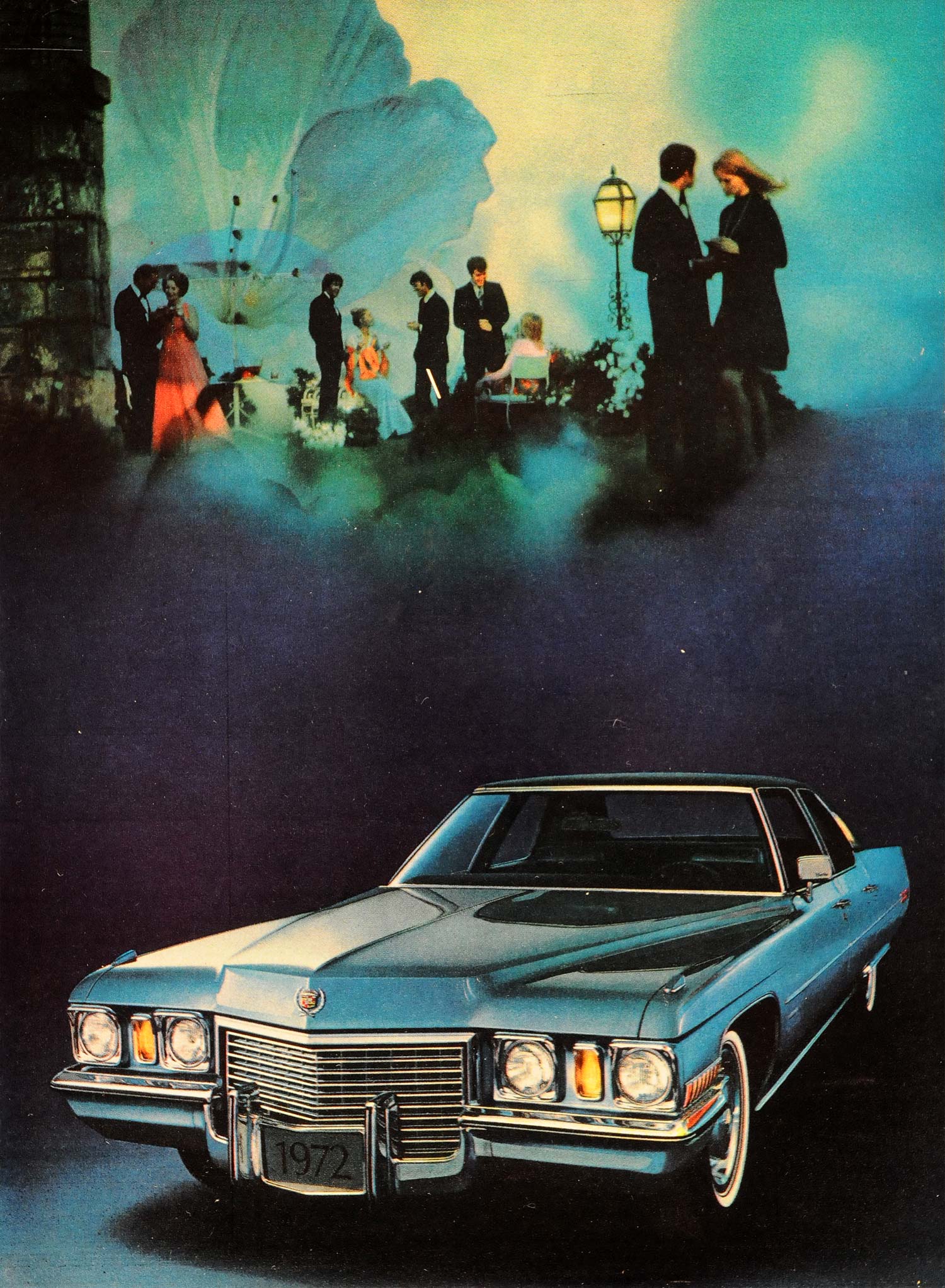 1971 Ad 1972 Cadillac Dinner Party Garden Automobile - ORIGINAL ADVERTISING TM3