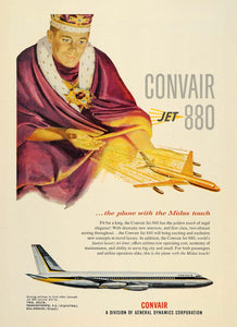 1958 Ad Convair Jet 880 Airplane TWA Delta King Midas - ORIGINAL ADVERTISING TM3