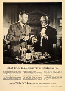 1955 Ad Walker DeLuxe Whiskey Ralph Bellamy Hiram Actor - ORIGINAL TM3