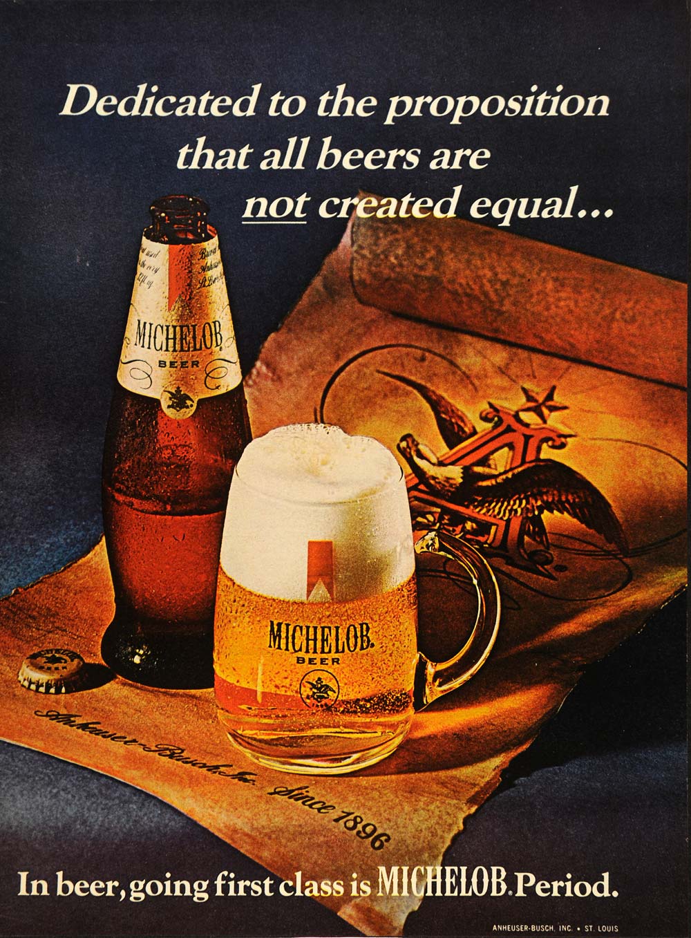 1969 Ad Michelob Beer Anheuser Busch St Louis Bottle - ORIGINAL ADVERTISING TM3