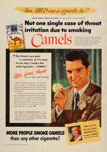 1950 Ad Camels Cigarette R J Reynolds Tobacco Hayes - ORIGINAL ADVERTISING TM3