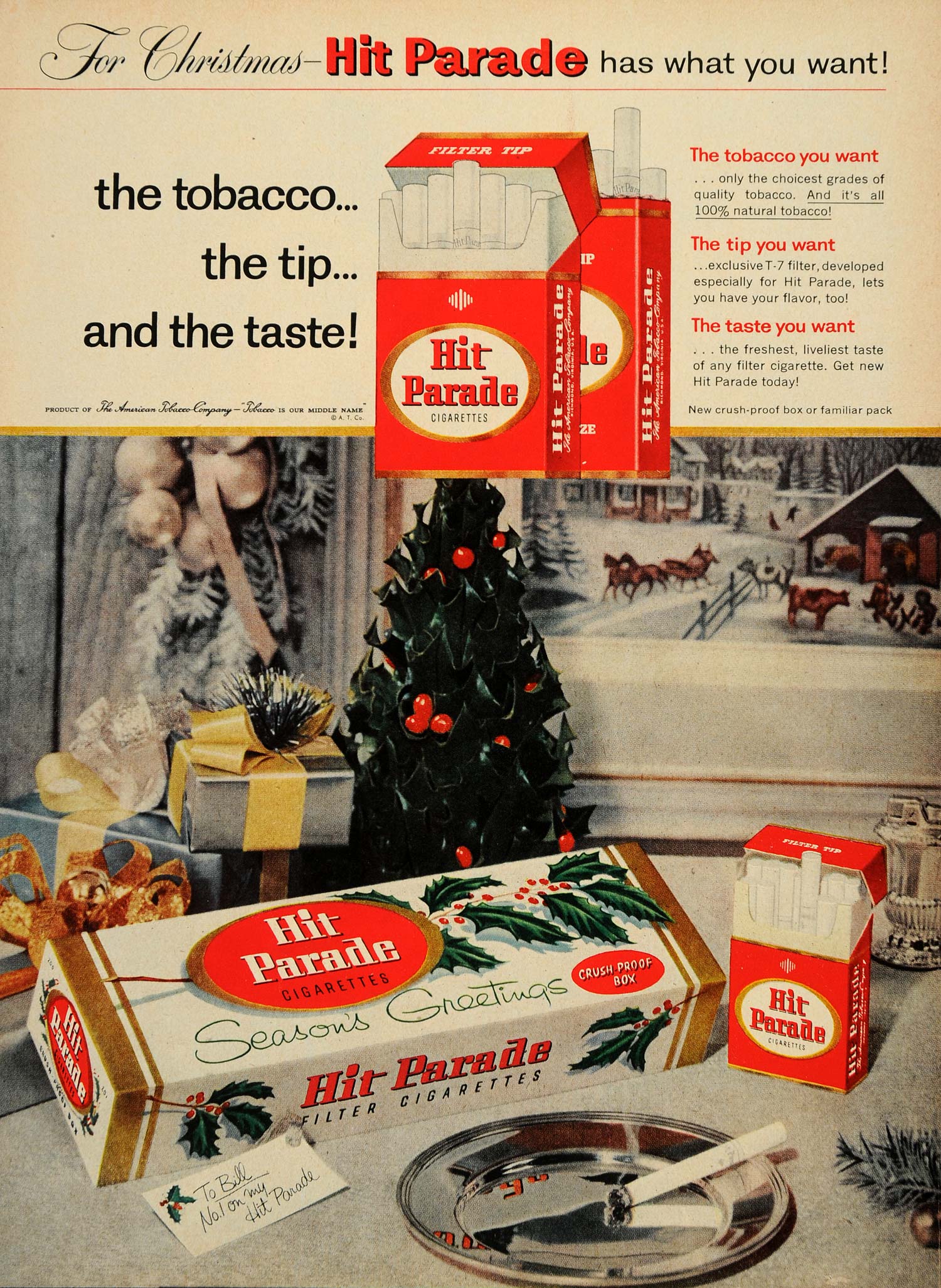 hit cigarette 1957 Ad Hit Parade Cigarettes Filter Christmas Carton hit cigarette 1957 Ad Hit Parade Cigarettes Filter Christmas Carton