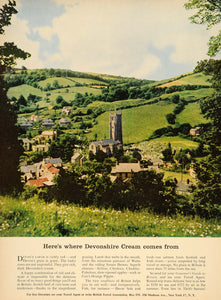 1955 Ad British Travel Devonshire Countryside Cuisine - ORIGINAL ADVERTISING TM3