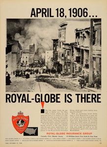 1959 Ad Royal Insurance San Francisco 1906 Earthquake - ORIGINAL ADVERTISING TM3