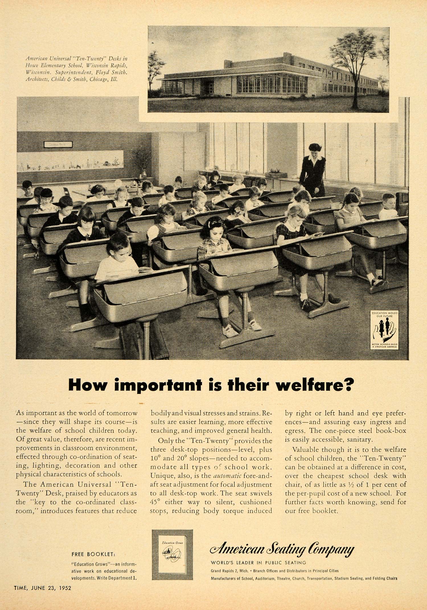 1952 Ad American Seating Wisconsin Rapids Floyd Smith - ORIGINAL ADVERTISING TM3