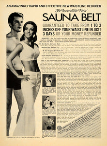 1970 Ad Sauna Belt Waistline Reducer Dick Becker Susan - ORIGINAL TM3