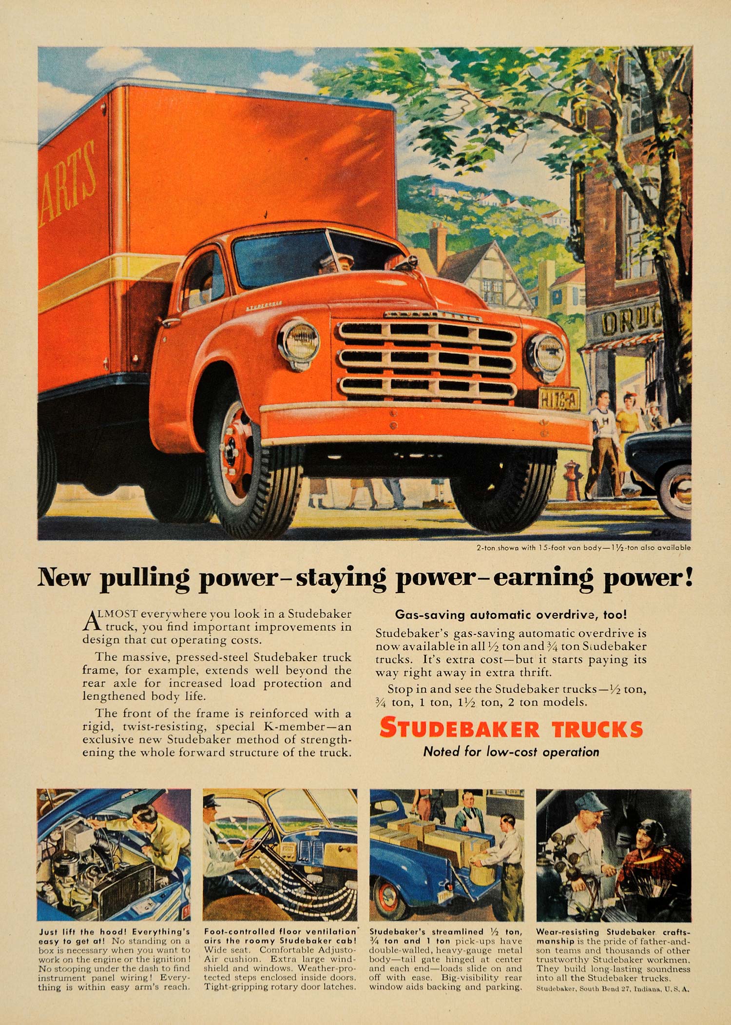 1950 Ad Studebaker Trucks Economic Automatic Overdrive - ORIGINAL TM3